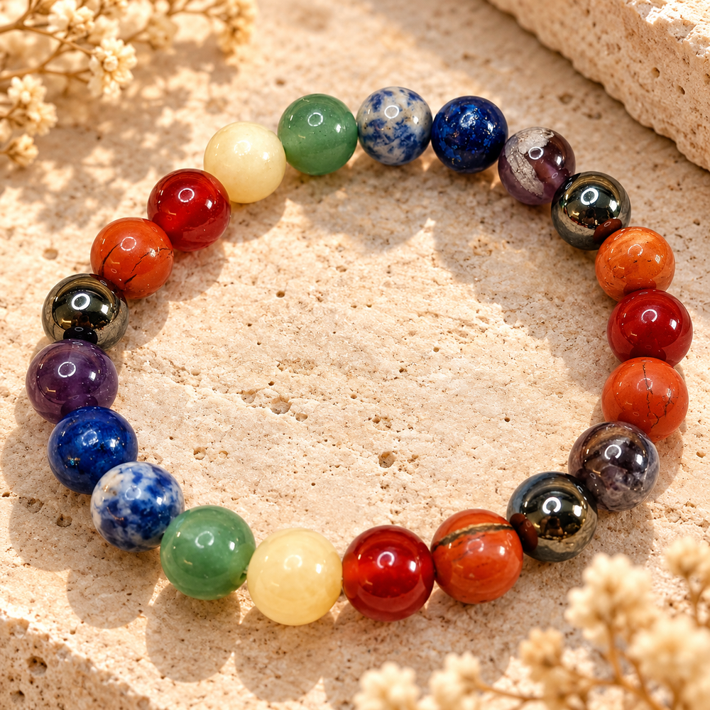 7 Chakra Bracelet  Natural Gemstone Bracelet for Balance, Harmony & Positive Energy