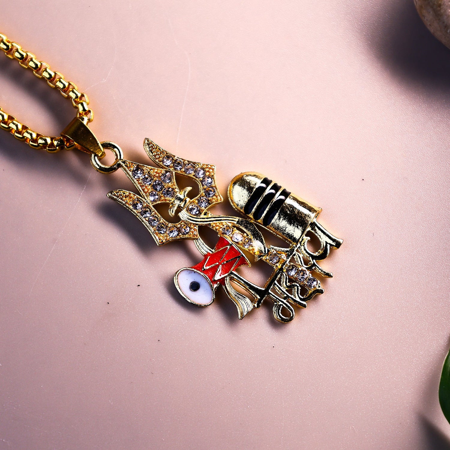 Lord Shiva Trishul with Damru Pendant