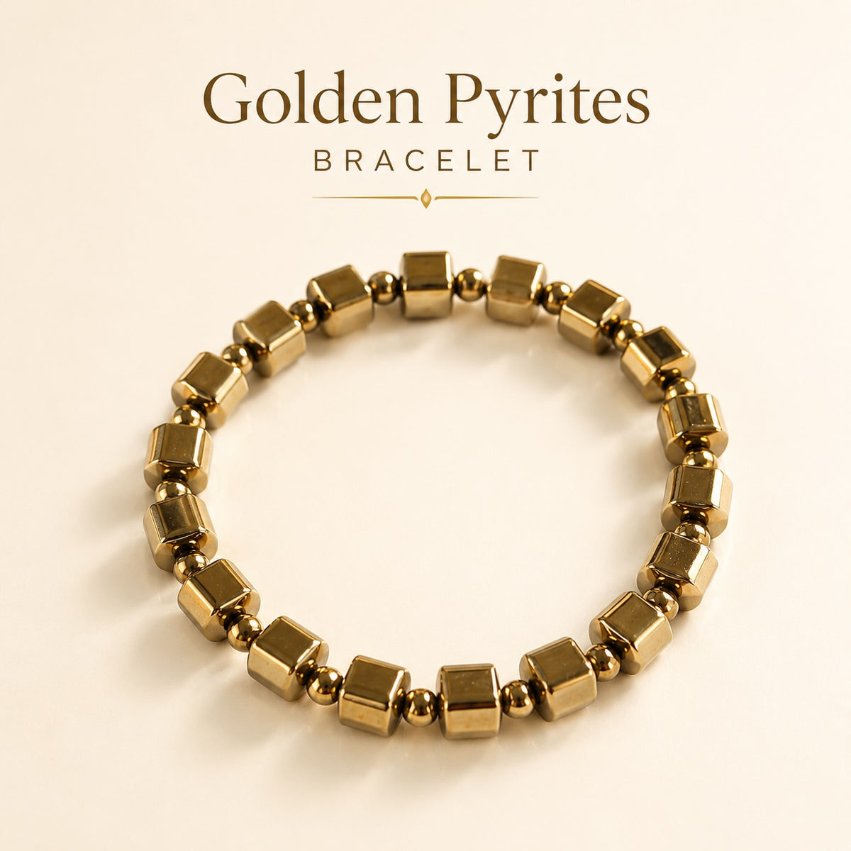 Golden Pyrite Cube Bracelet