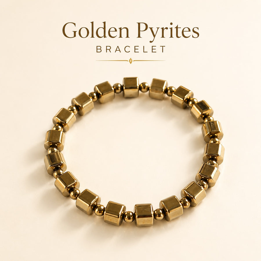 Golden Pyrite Cube Bracelet
