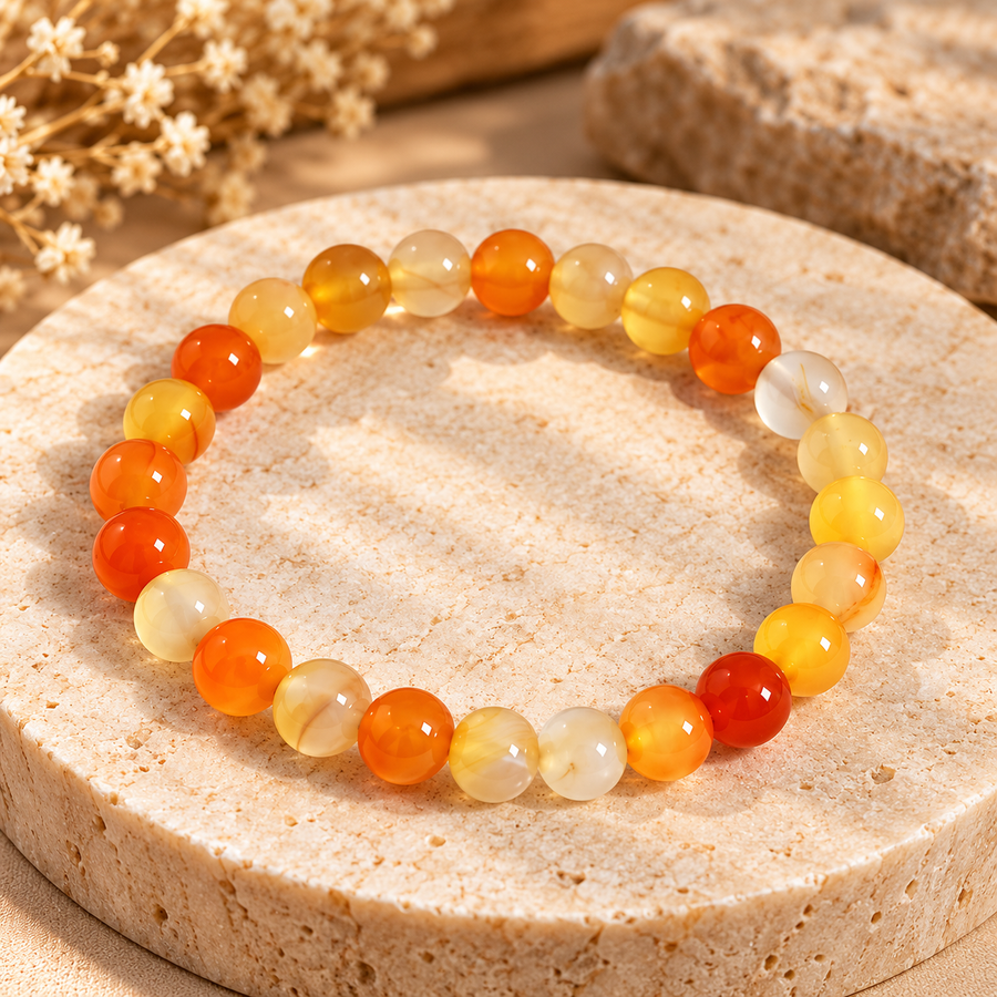 Carnelian Bracelet Success, Prosperity, Confidence & Vitality