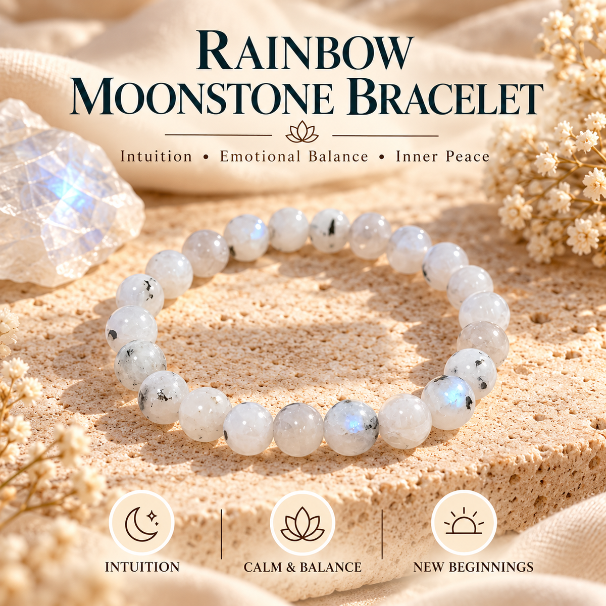 Rainbow Moonstone Bracelet