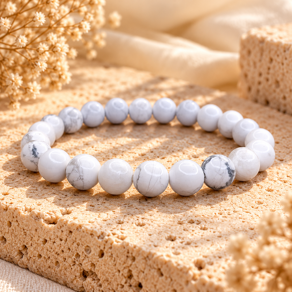 Howlite Bracelet Calmness, Relaxation, Emotional Balance & Inner Peace