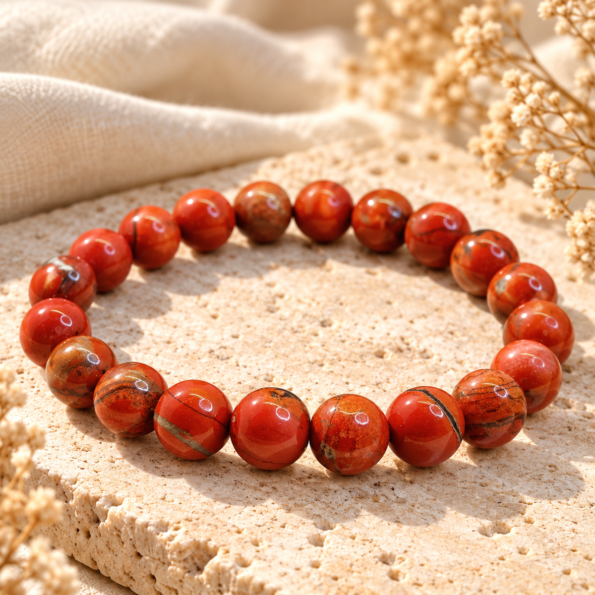 Red Jasper Bracelet Strength, Courage, Grounding & Kundalini Energy
