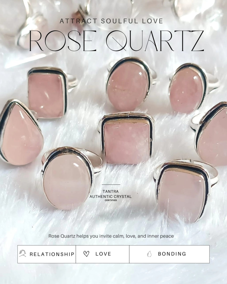 Rose Quartz Premium Adjustable Ring