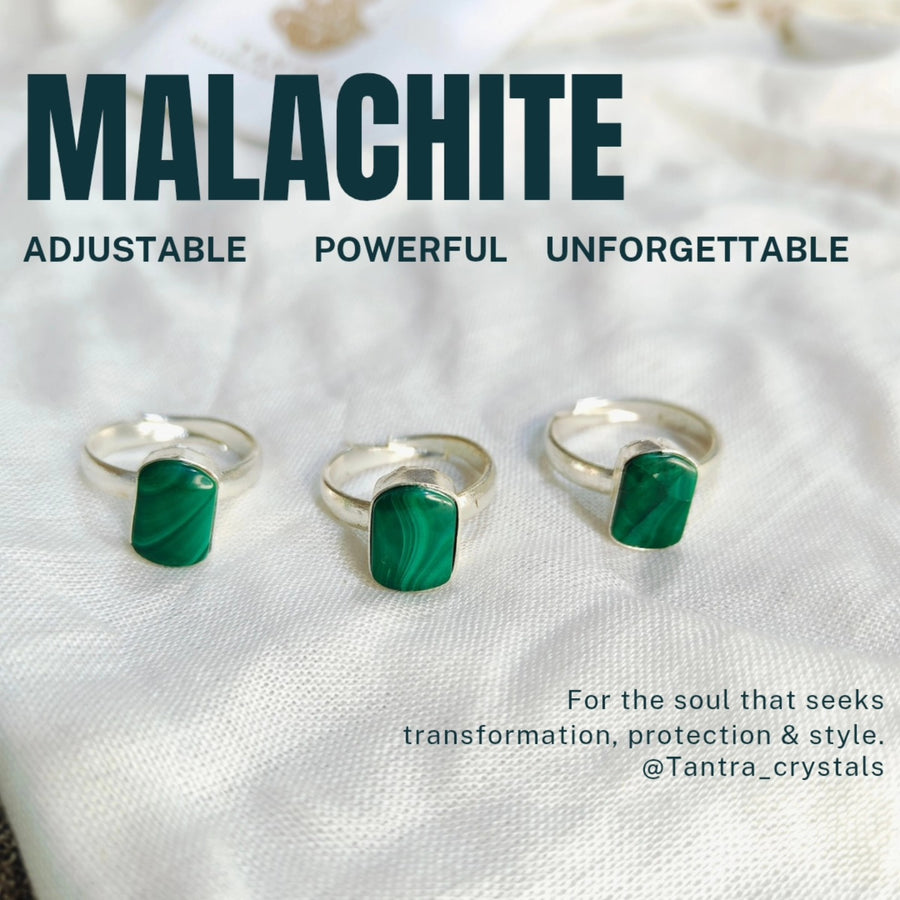 Premium Malachite Adjustable Ring