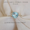 Blue Topaz Heart Cut Ring – Love, Inner Peace & Aqua Energy