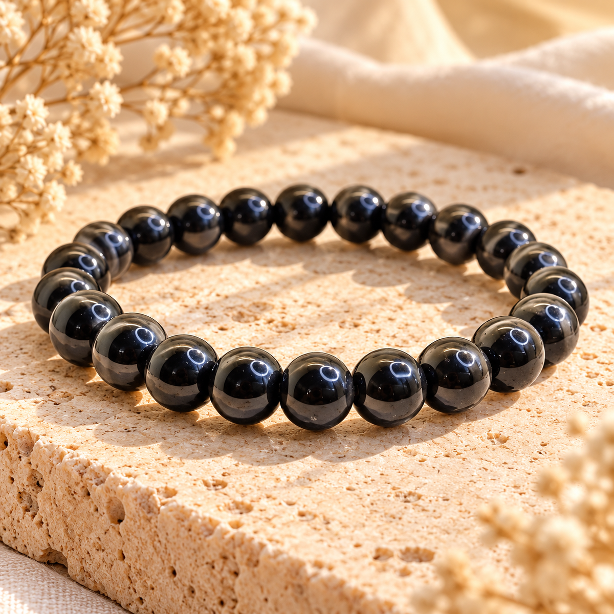 Protection Bracelet Combo Black Tourmaline, Tiger Eye & Lava Stone for Strength and Grounding