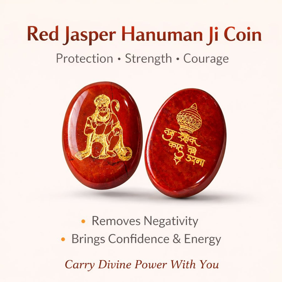 Red Jasper Hanuman Ji Coin