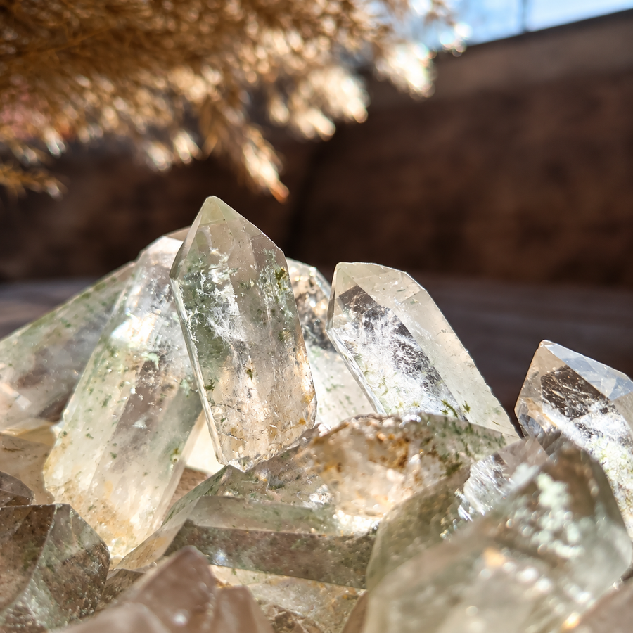 Natural Clear Quartz with Chlorite Inclusions