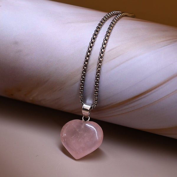 Rose Quartz Heart Pendant (Relationship & Love)
