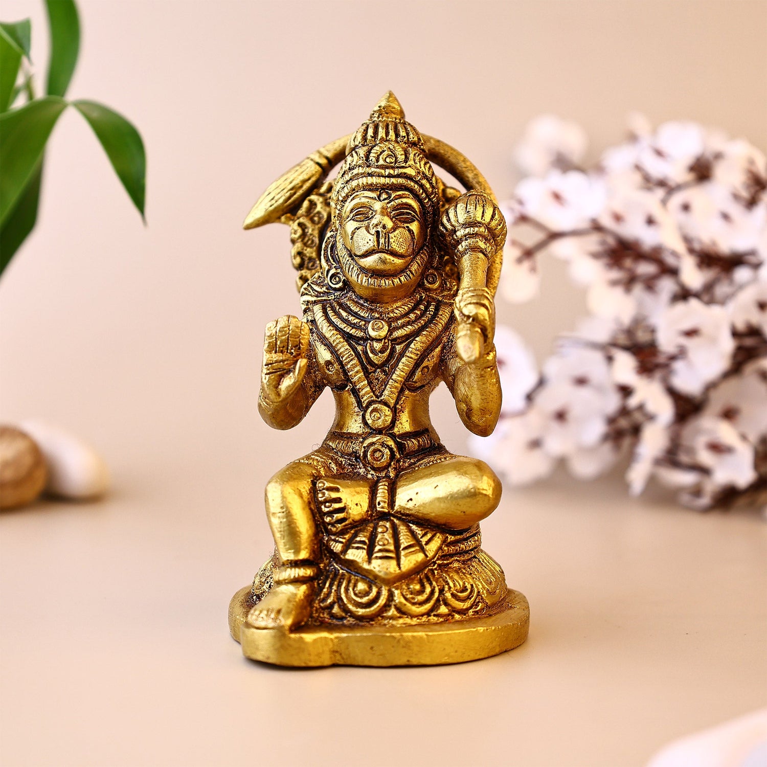 Brass Hanuman Ji Idol Sitting