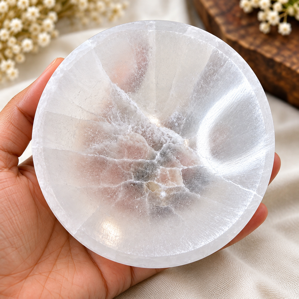 Premium Natural Selenite Crystal Bowl for Cleansing, Charging & Energy Healing