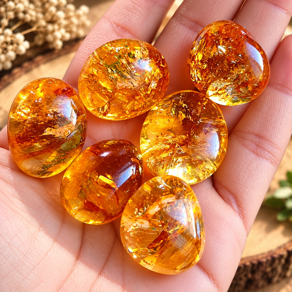 Natural Citrine Crystal Tumbled Stones