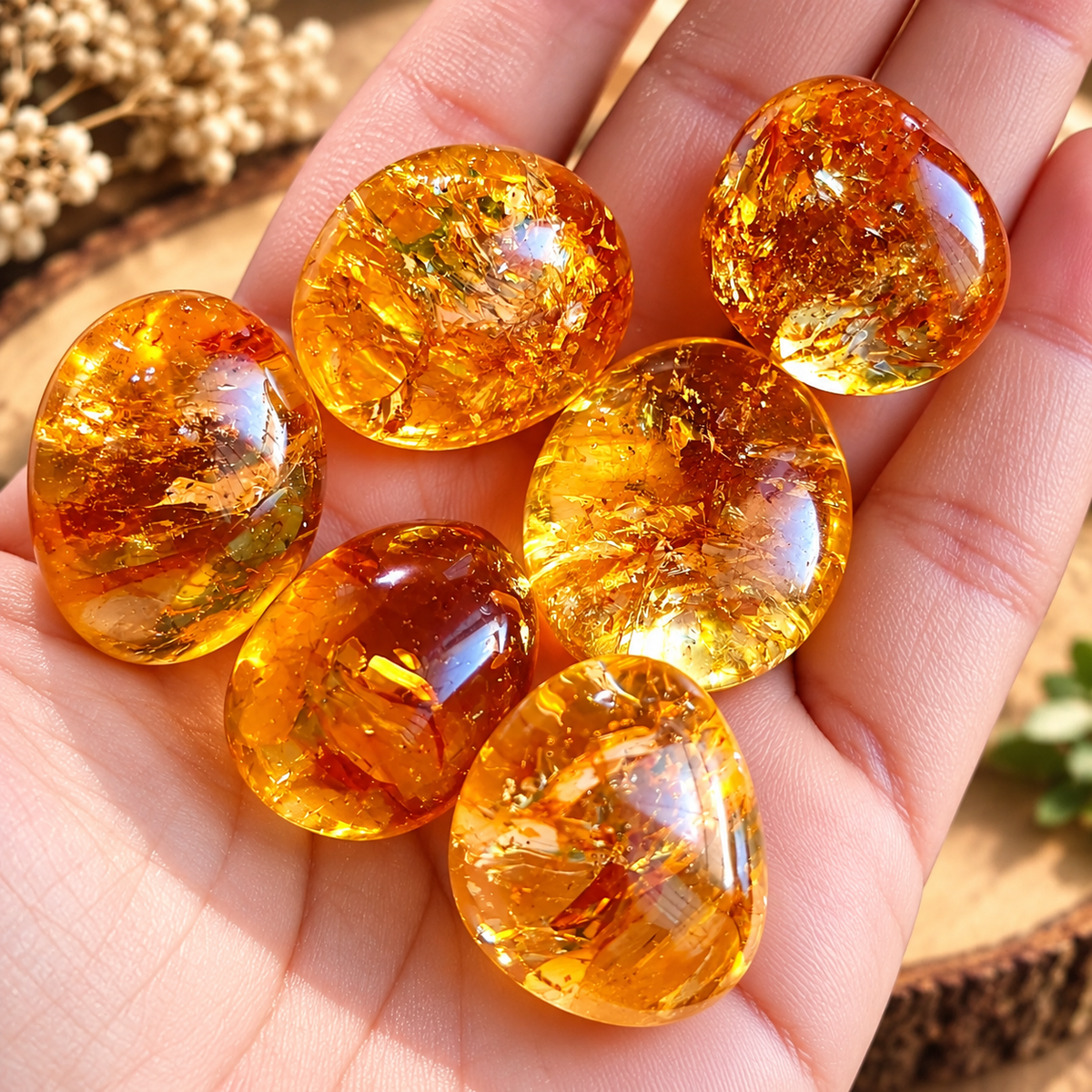 Natural Citrine Crystal Tumbled Stones