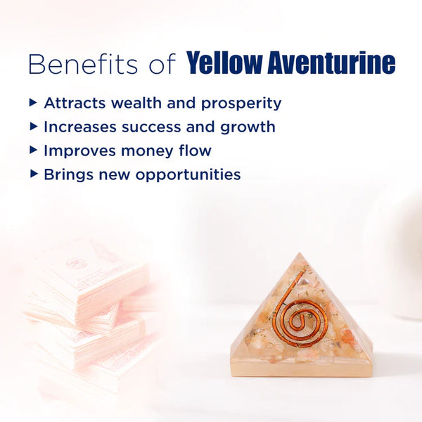 Yellow Aventurine Pyramid – Energy & Manifestation Crystal Pyramid