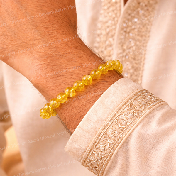 Yellow Citrine Bracelet (Abhimantrit) for Wealth & Success