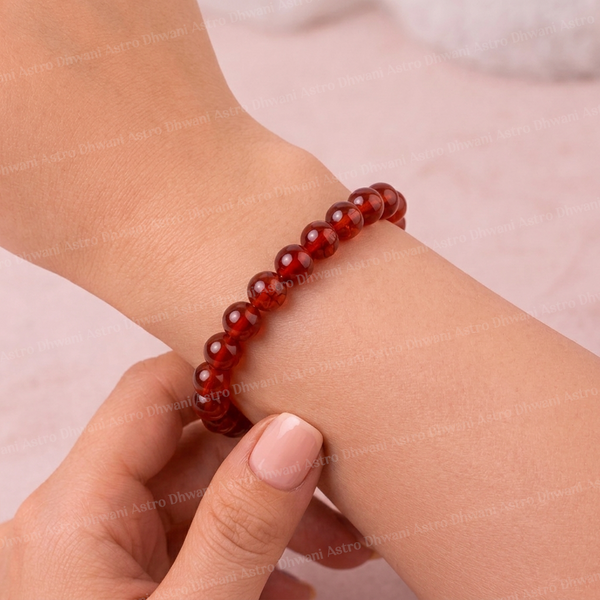 Red Carnelian Bracelet for Mangal & Sun Strength (Abhimantrit)