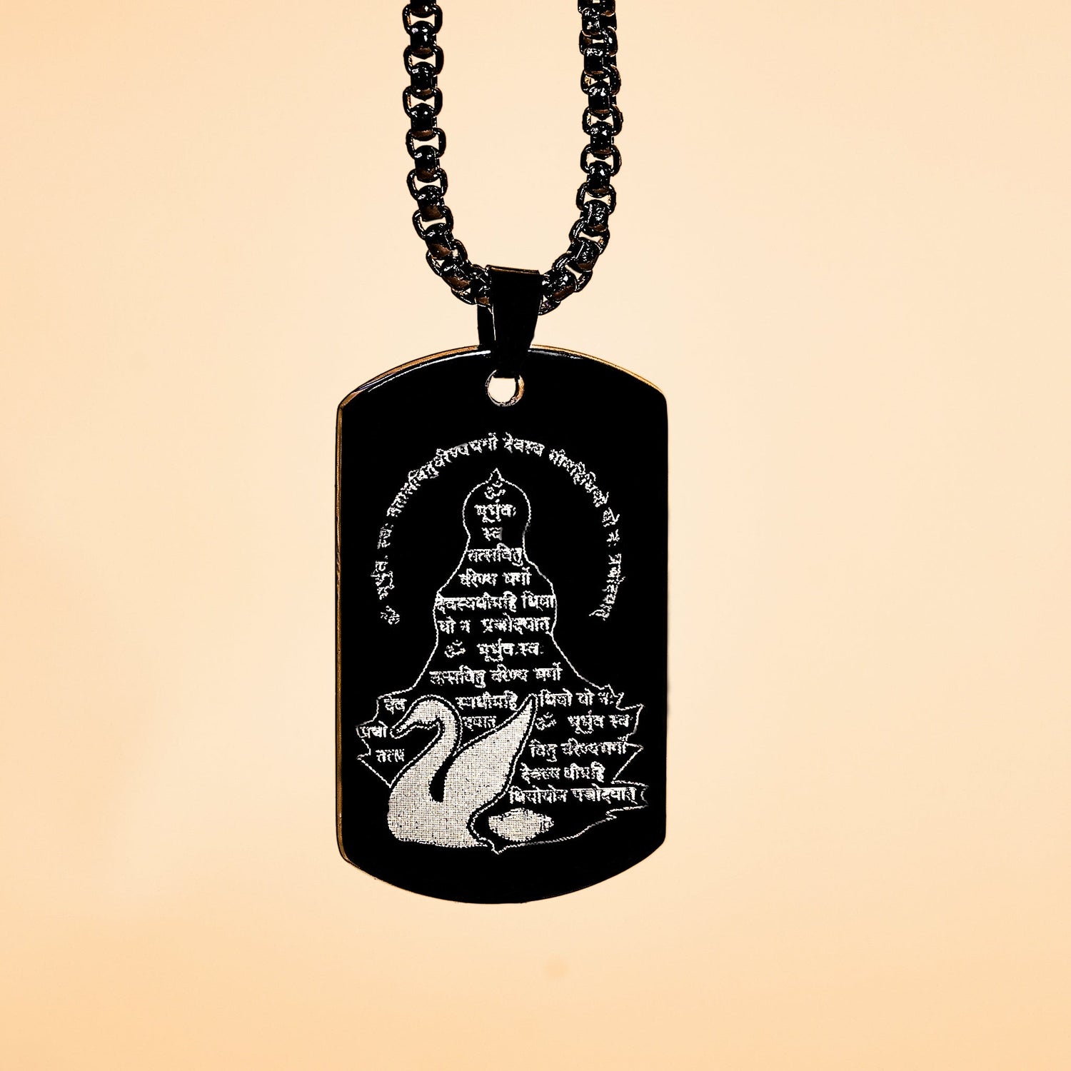 Saraswati Engraved Mantra Pendant