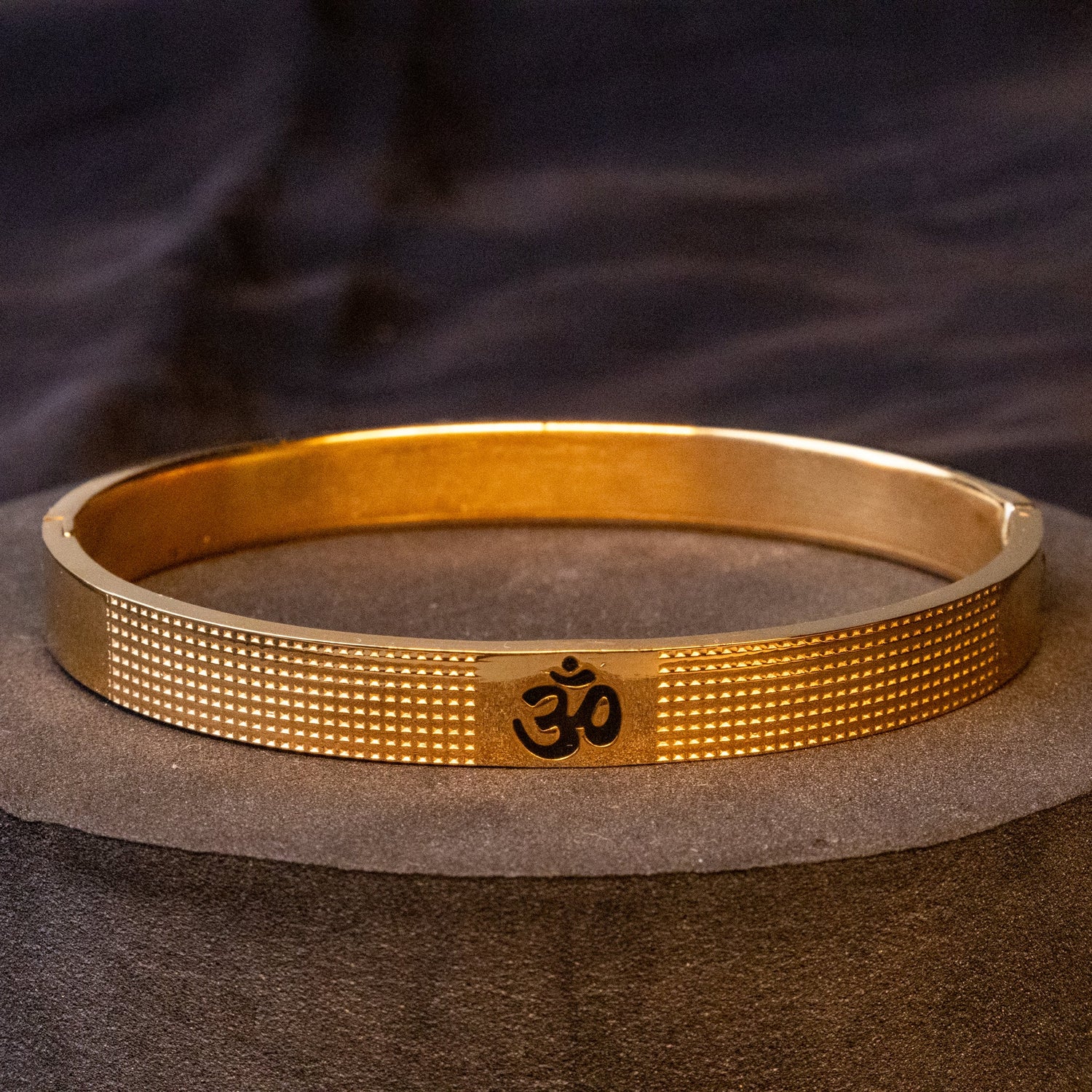 Om Shanti Kada – IGP Gold Plated Spiritual Kada for Peace, Balance & Positivity