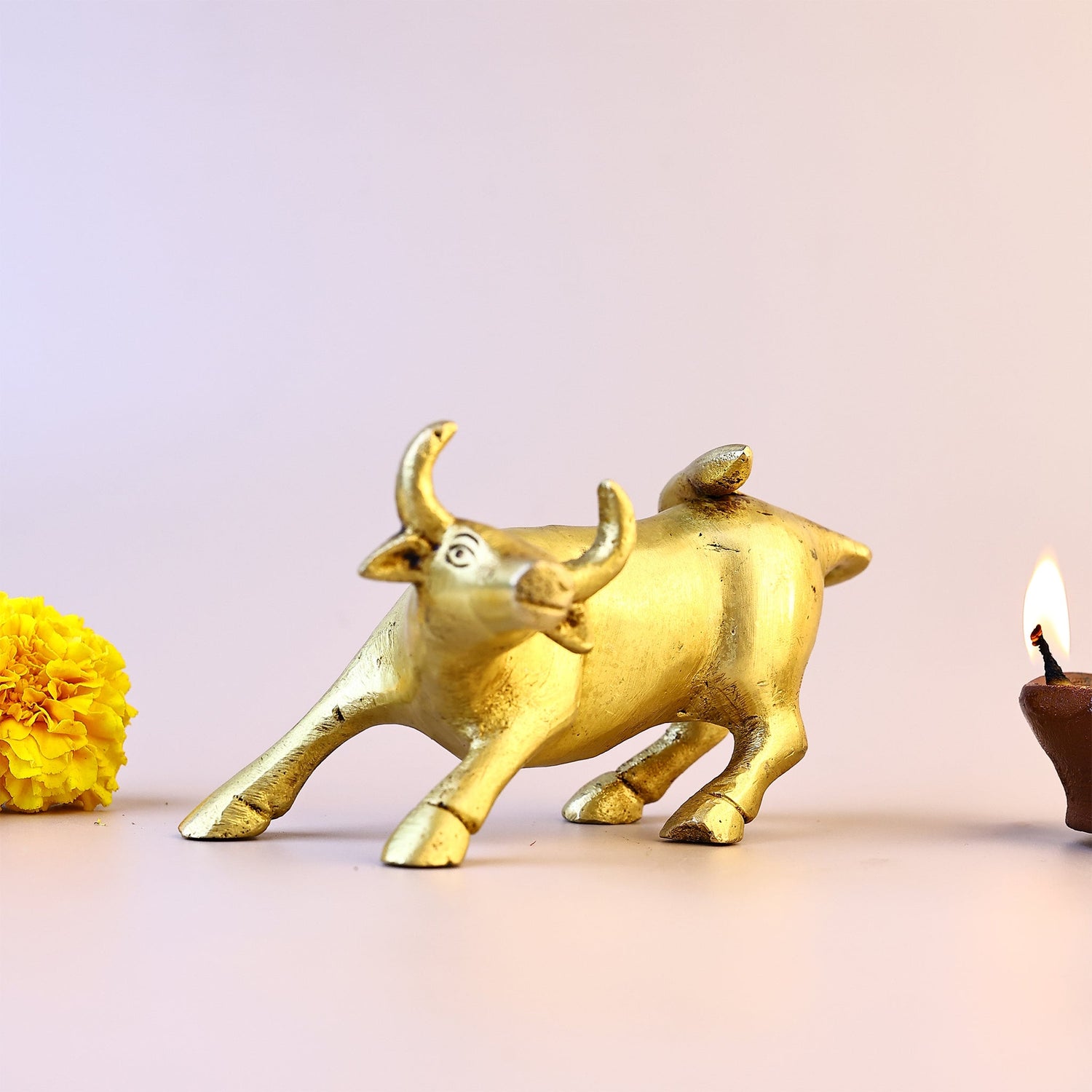 Brass Kamdhenu Cow Plain