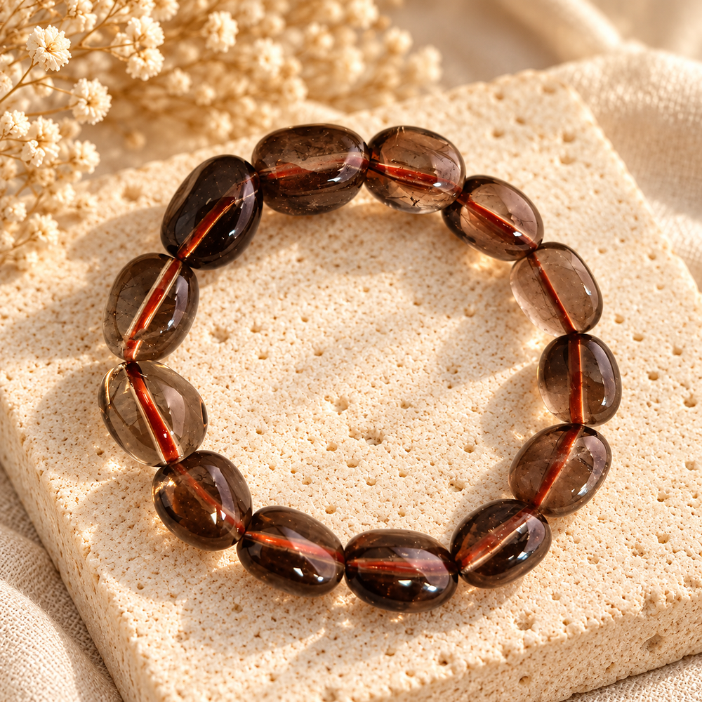 Smoky Quartz Bracelet  Protection, Stress Relief, Emotional Calm & Positive Energy