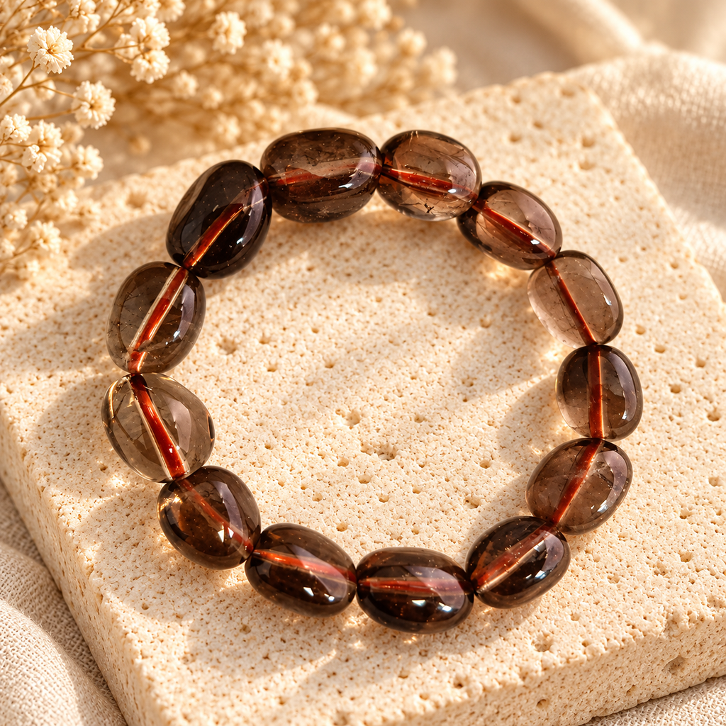 Smoky Quartz Bracelet  Protection, Stress Relief, Emotional Calm & Positive Energy