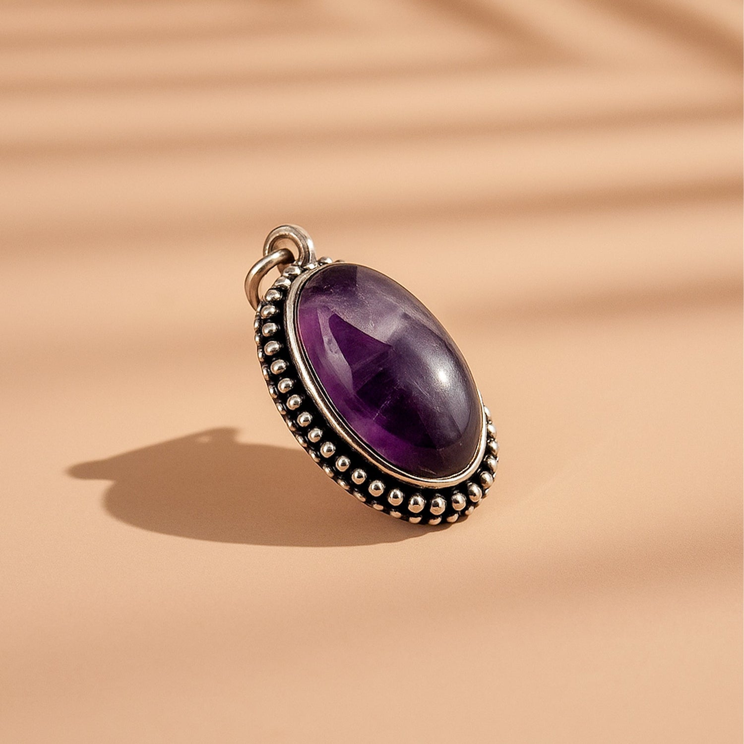 Katela Amethyst Oval Stone Pendant: Emotional Healing & Stress Relief