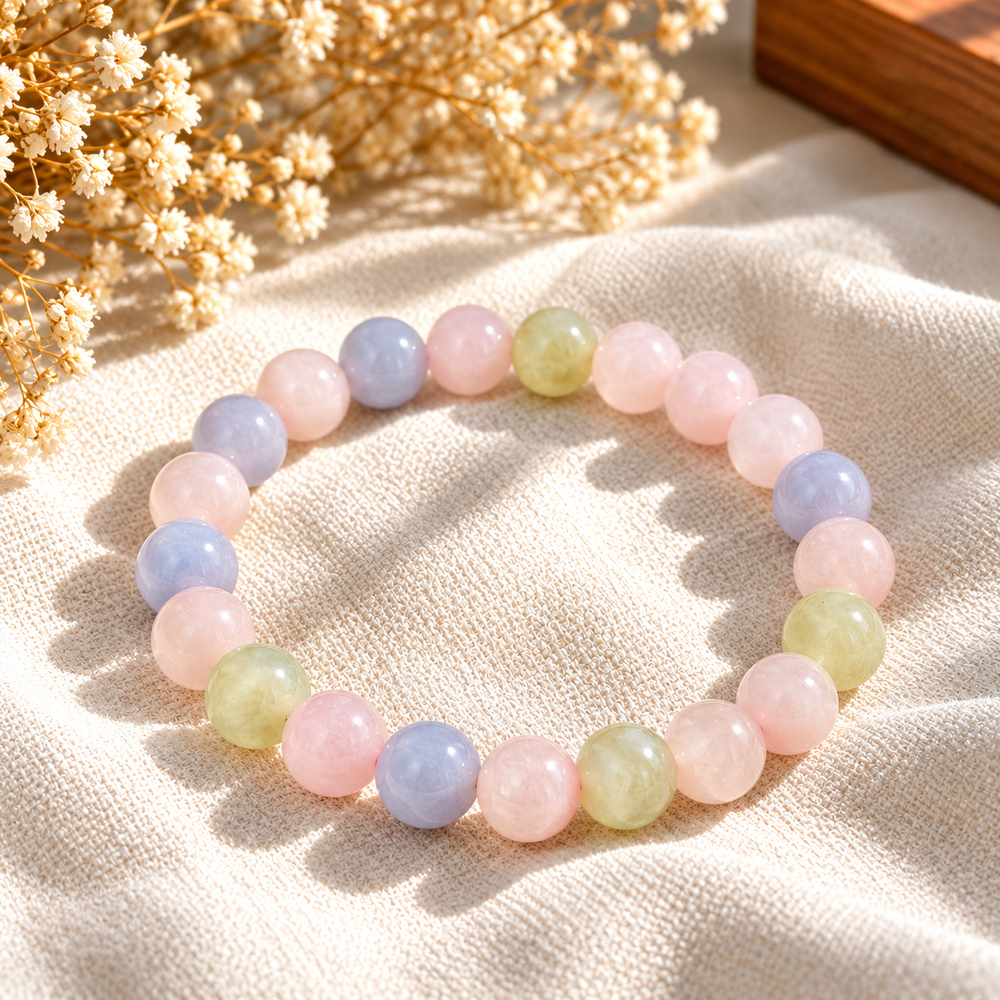 Morganite Bracelet Love, Emotional Healing, Relationships & Heart Energy
