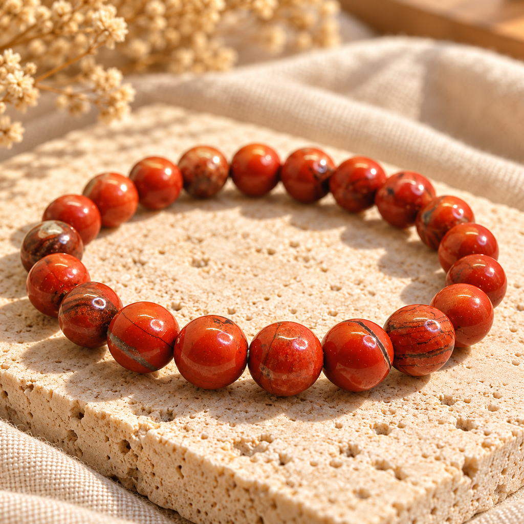 Red Jasper Bracelet Strength, Courage, Grounding & Kundalini Energy