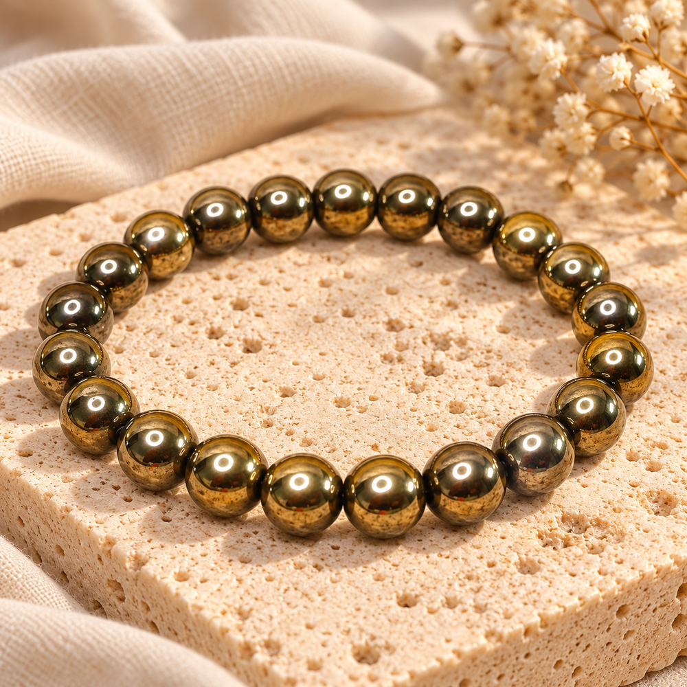 Natural Pyrite Bracelet Wealth, Abundance, Protection & Confidence