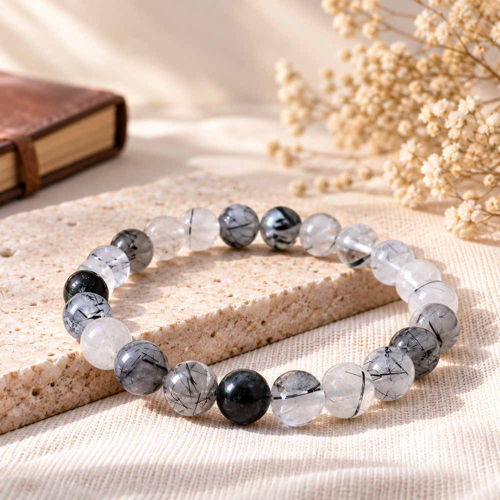 Black Rutilated Quartz Bracelet