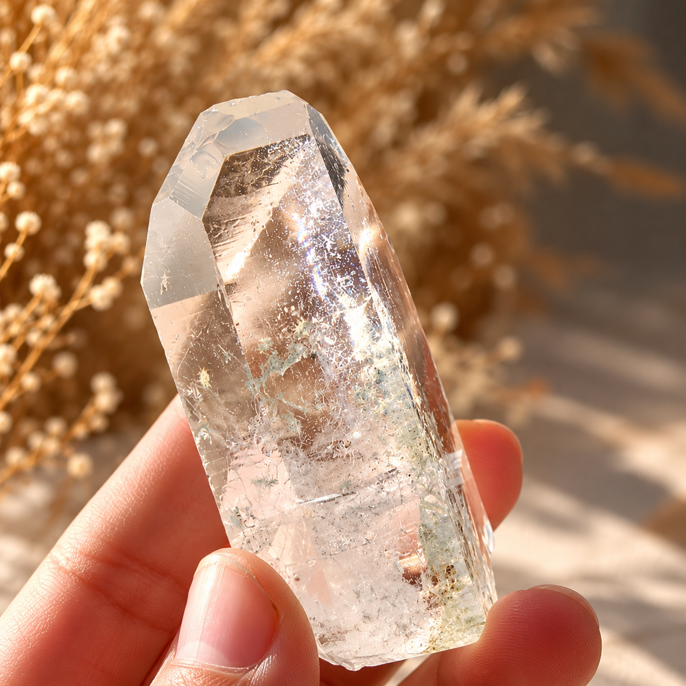 Natural Himalayan Chlorite Quartz Crystal Cluster