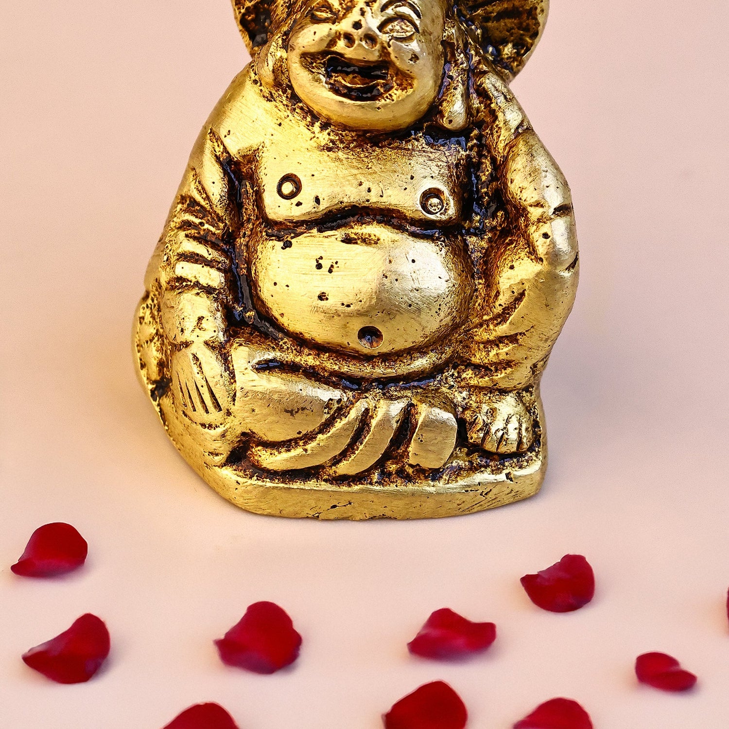 Brass Laughing Buddha with Umbrella