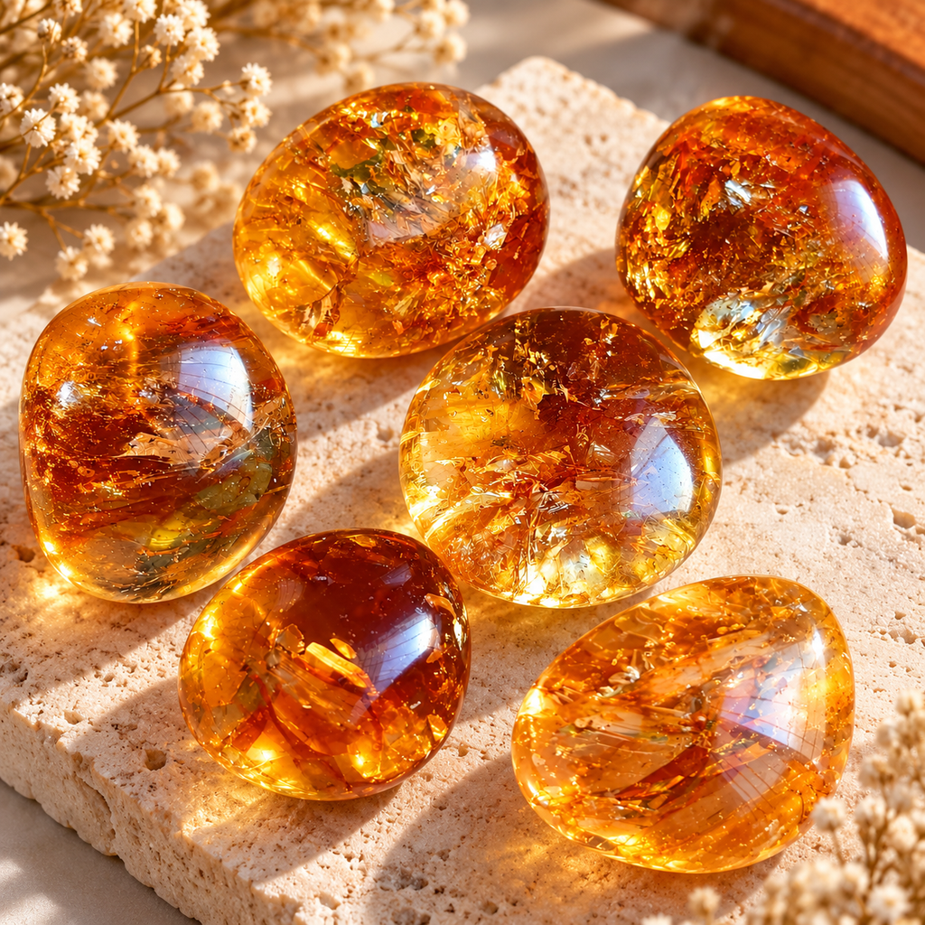 Natural Citrine Crystal Tumbled Stones
