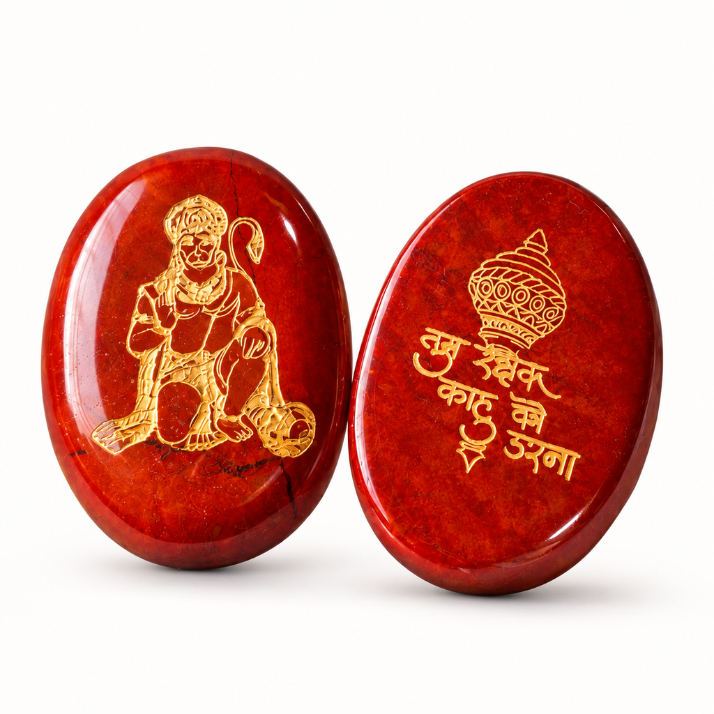 Red Jasper Hanuman Ji Coin