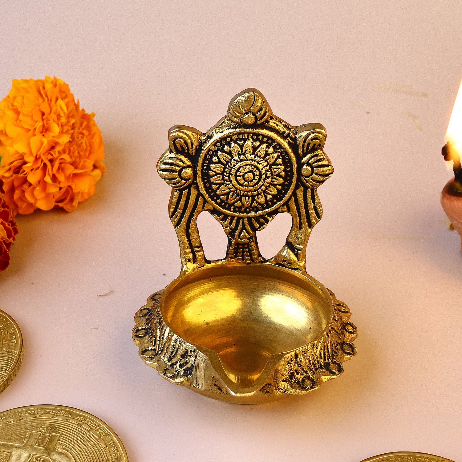 Brass Shagun Chakra Kuber Diya