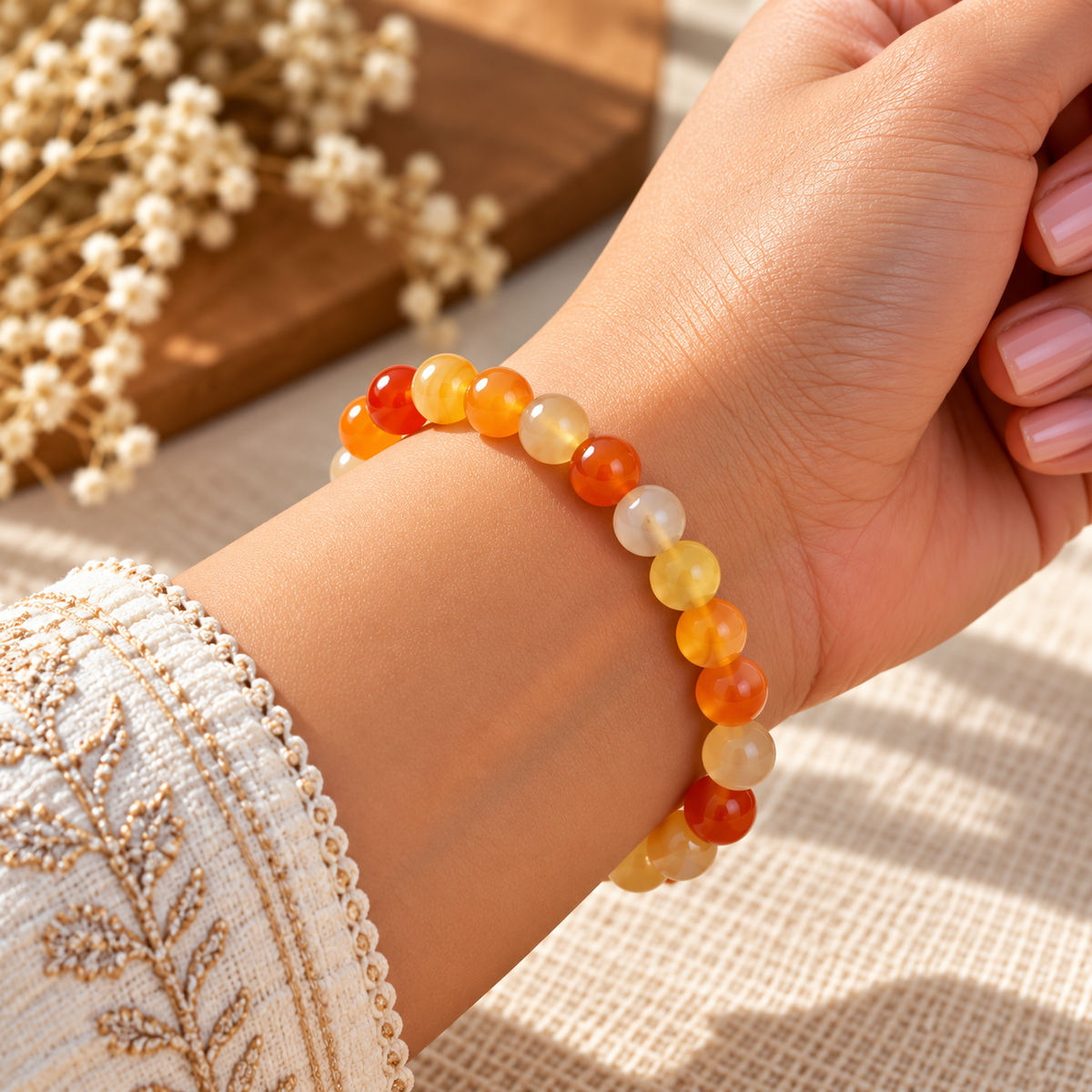 Carnelian Bracelet Success, Prosperity, Confidence & Vitality