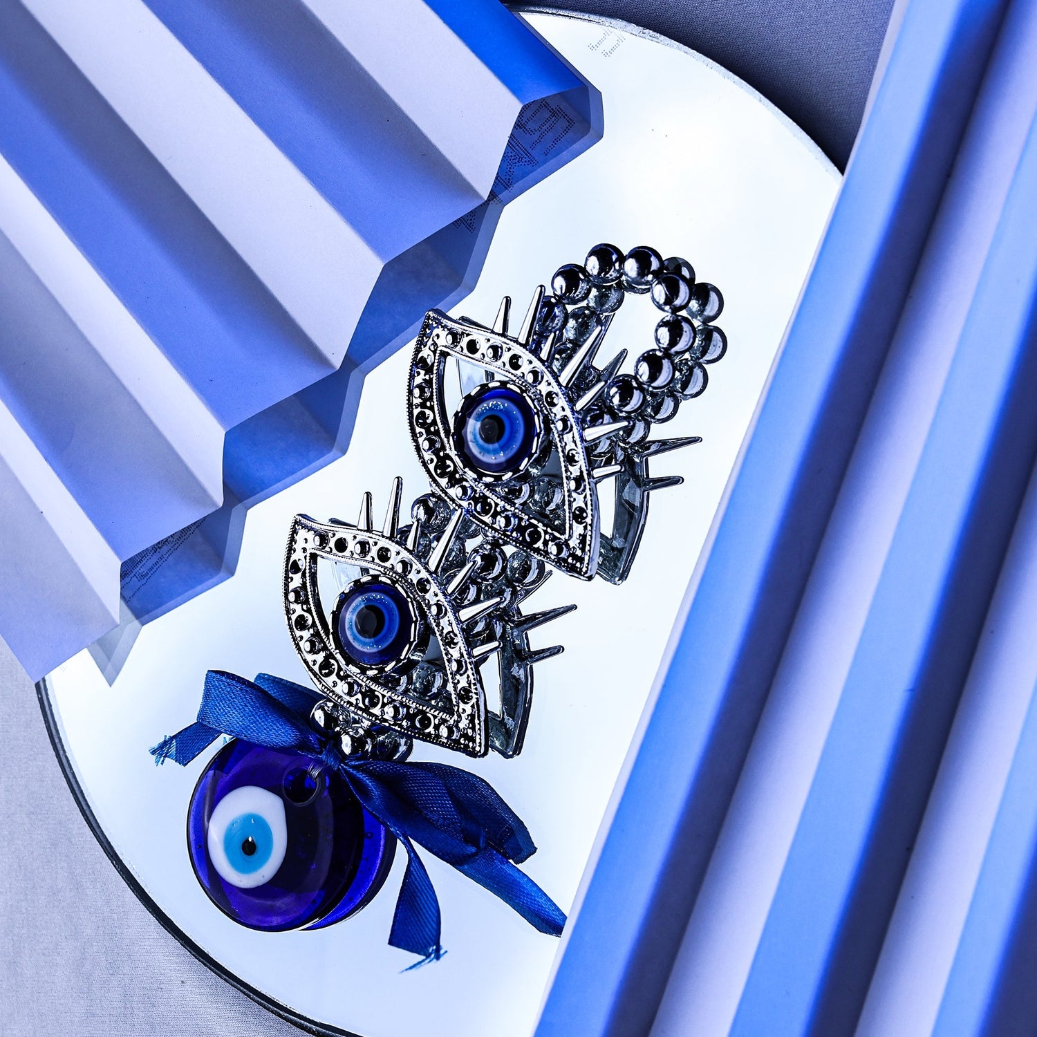 2 Eyelash with Evil Eye Hanging