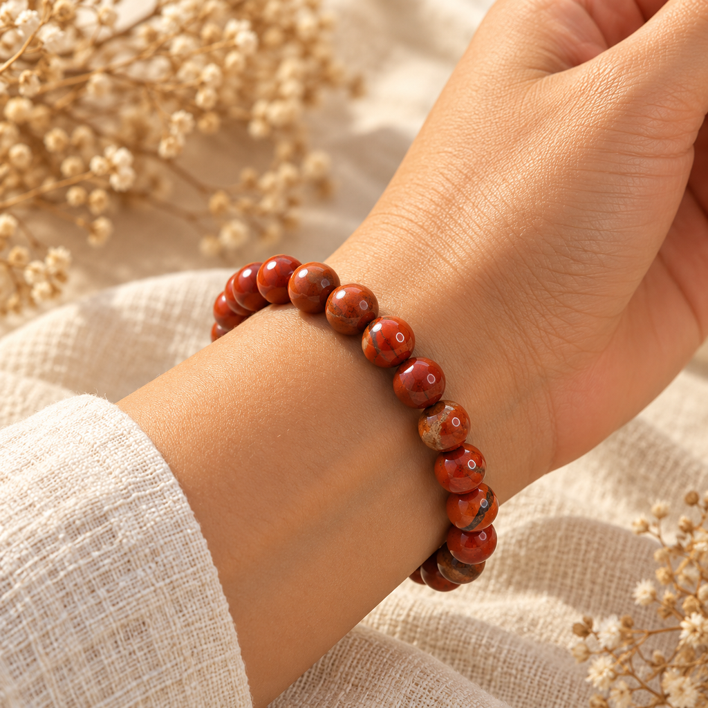 Red Jasper Bracelet Strength, Courage, Grounding & Kundalini Energy