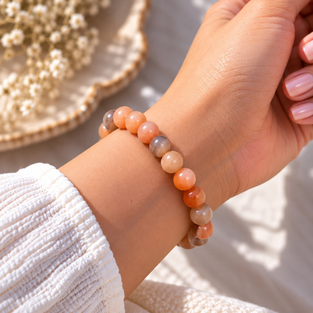 Peach Moonstone Bracelet