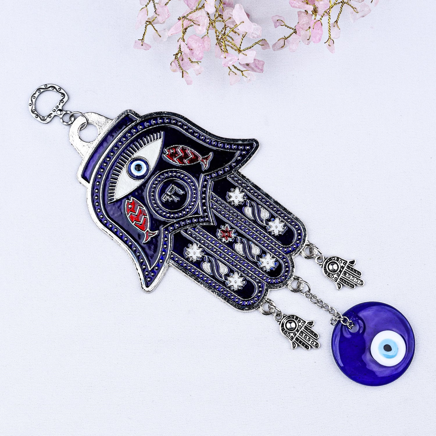 Medium Hamsa Hand with Evil Eye Hanging