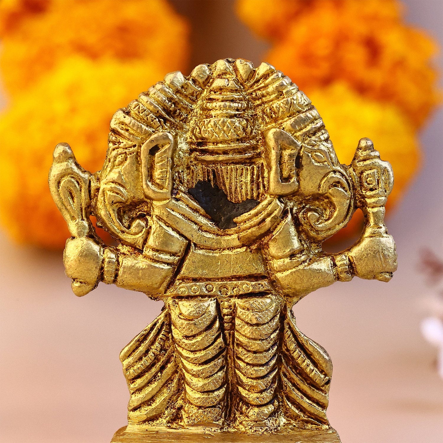 Brass Panchmukhi Ganesha Idol