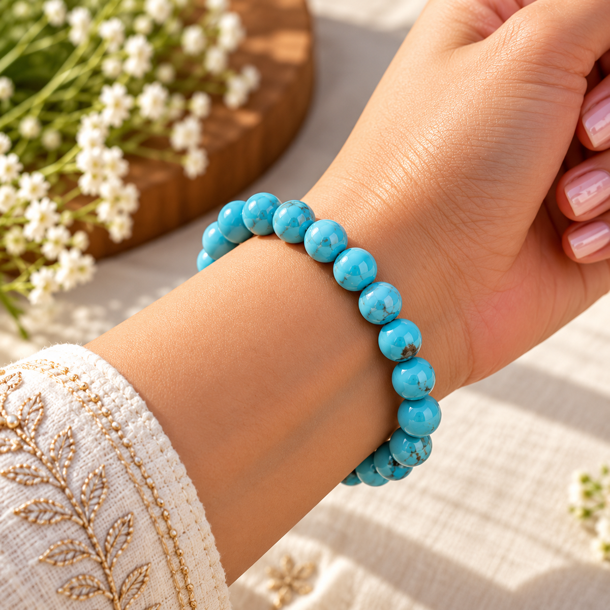 Turquoise Bracelet Protection, Healing, Positivity & Emotional Balance