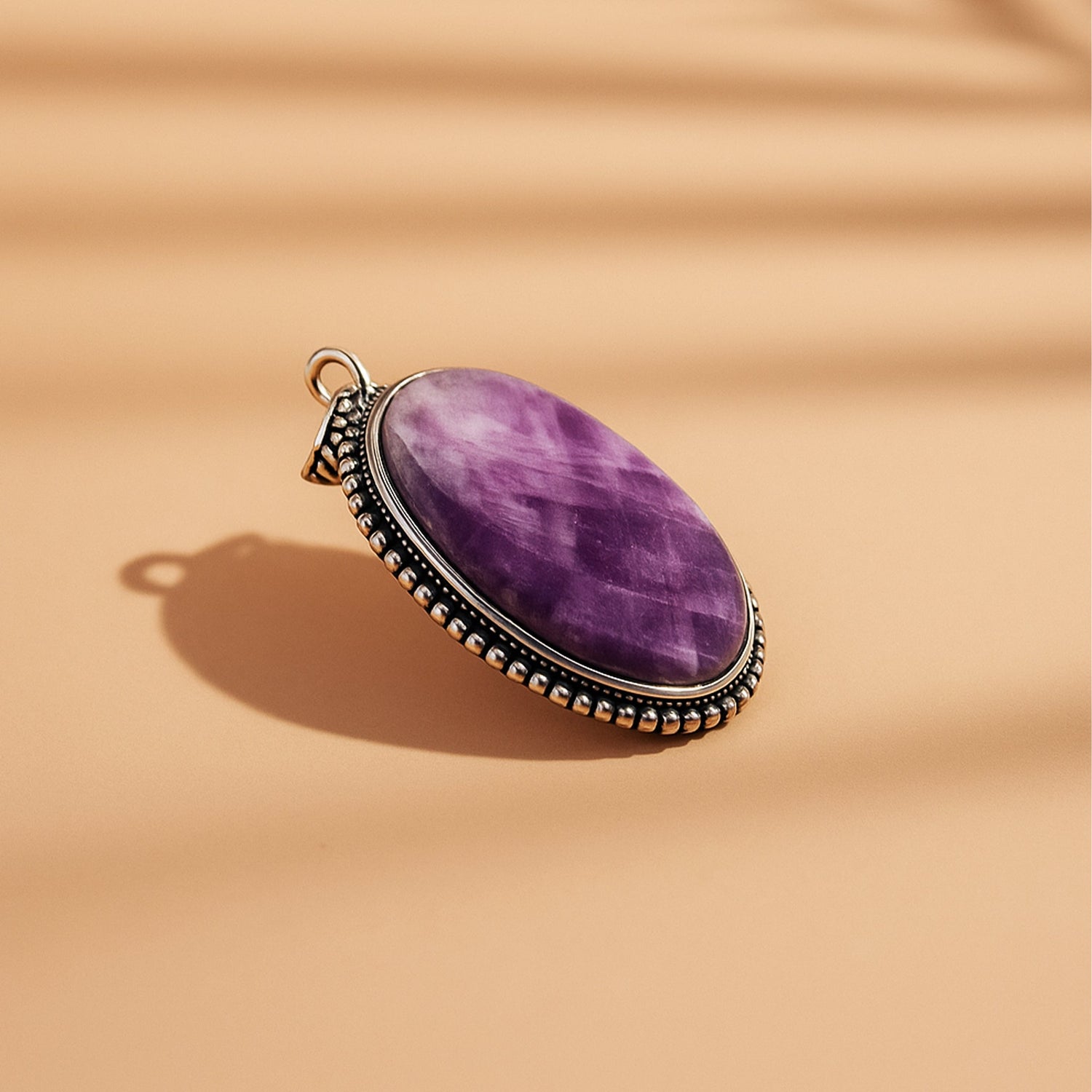 Katela Amethyst Oval Stone Pendant: Emotional Healing & Stress Relief
