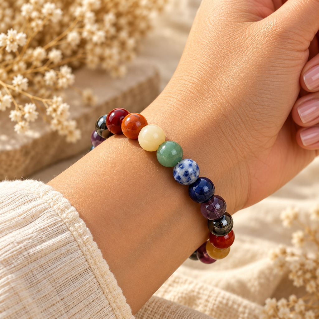 7 Chakra Bracelet  Natural Gemstone Bracelet for Balance, Harmony & Positive Energy