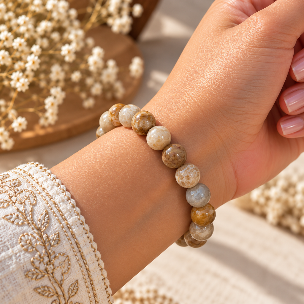 Fossil Coral Jasper Bracelet