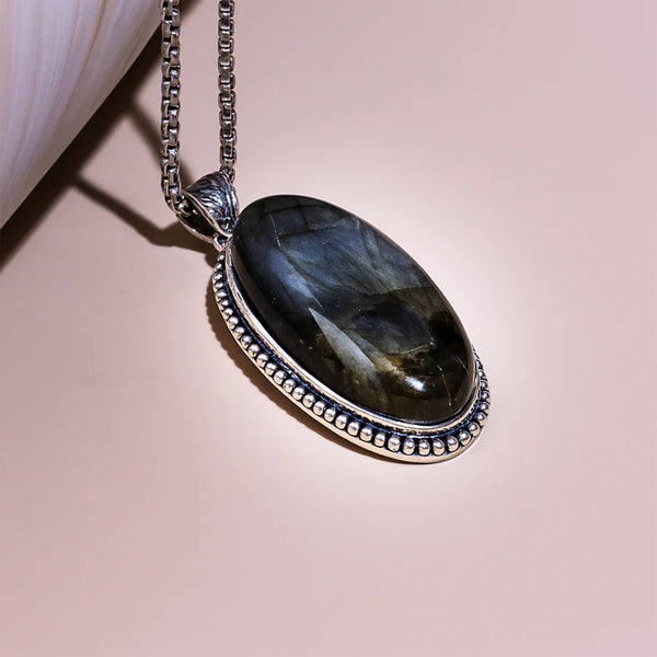 Labradorite Oval Stone Pendant