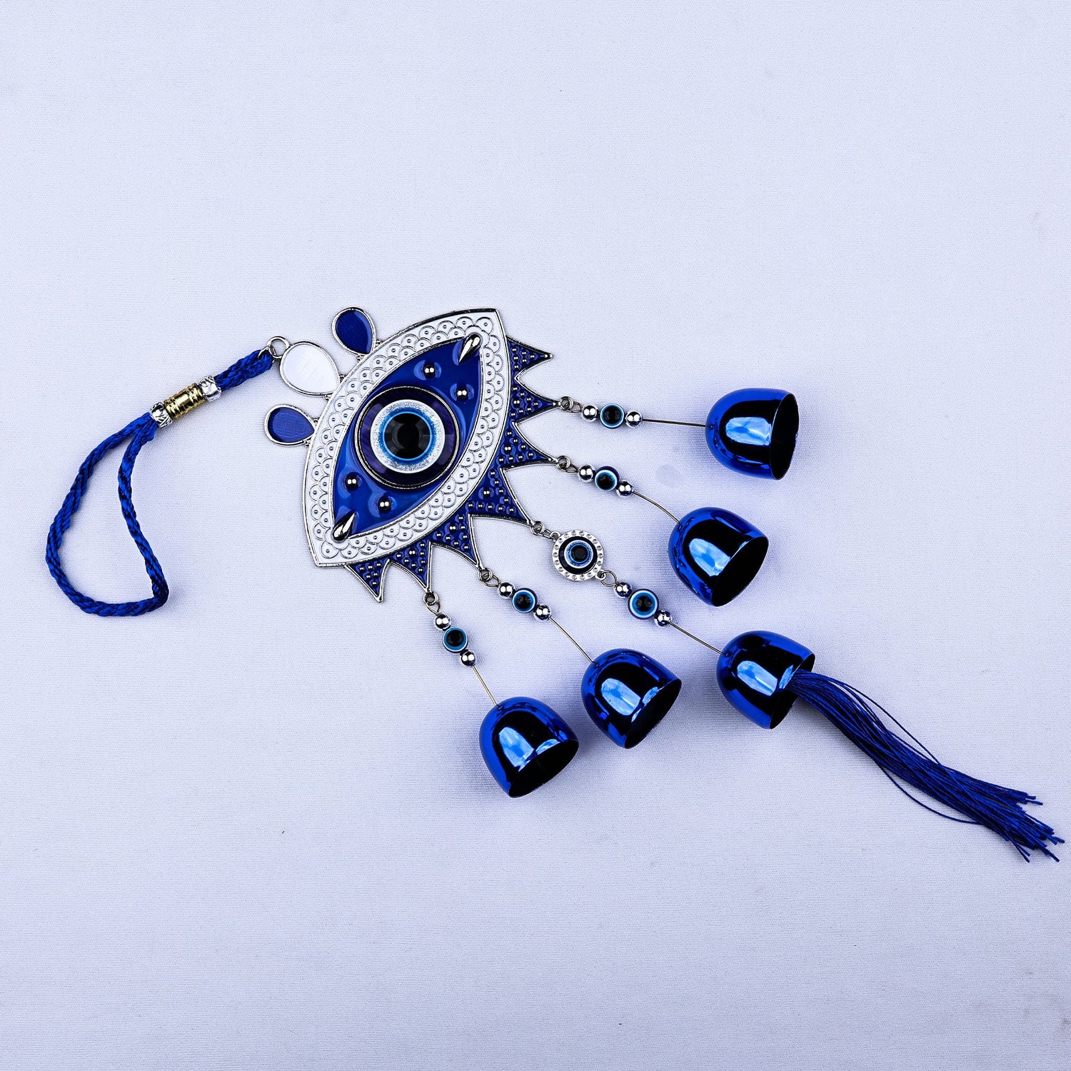 Evil Eye Wind Chimes with 5 Bells Hanging