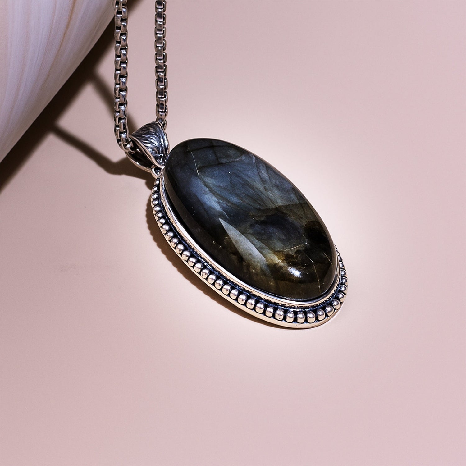 Labradorite Oval Stone Pendant